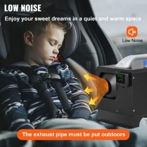 diesel air heater 8kw, all in one 12v truck heater, parking heater with black lcd, remote control, fast heating diesel heater for rv truck, boat, bus, car trailer, motorhomes