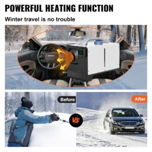 diesel air heater 8kw parking heater 12v truck heater, one air outlet, with black lcd switch, remote control, fast heating compact diesel heater, for car, rv truck, boat, campervans, caravans