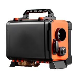 diesel heater, 8kw, dc 12v/24v, all in one portable diesel air heater with remote control and lcd screen, fast heating low noise, 1.2 gal fuel tank for trucks, vans, rvs, campers, and garages