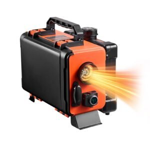 diesel heater, 8kw, dc 12v/24v, all in one portable diesel air heater with remote control and lcd screen, fast heating low noise, 1.2 gal fuel tank for trucks, vans, rvs, campers, and garages