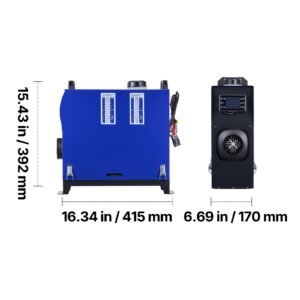 diesel heater, 8kw, dc 12v/24v, all in one portable diesel air heater with remote control and lcd screen, fast heating low noise, 1.3 gal fuel tank for vehicles, vans, rvs, campers, and trucks