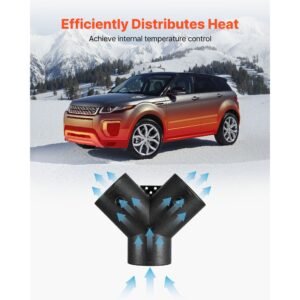 diesel heater connector, 3 inch diesel heater duct connector accessories, 3 way y branch diesels heaters air vent duct with 2 90° rotatable valves, black joint connectors for 2kw 5kw 8kw heaters