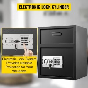 digital depository safe 1.7 cubic feet made of carbon steel electronic code lock depository safe with deposit slot with two emergency keys depository box for home hotel restaurant and office