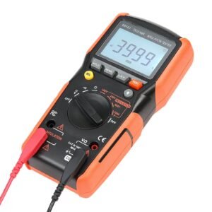 digital multimeter, 4000 count trms voltmeter ohmmeter, 1000v ac/dc voltage tester with switchable auto/manual range for voltage, resistance, and continuity measurment
