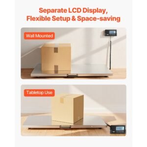 digital shipping scale, 0.1 lbs high accuracy, 660 lbs postal scale with lcd display, hold/tare function & ac/dc power supply, fit for packages, postage, luggage, battery & adapter included