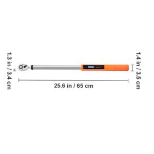 digital torque wrench, 1/2" drive electronic torque wrench, torque wrench kit 25 250ft.lb/34 340n.m torque range accurate to ±2%, 3 mode adjustable torque wrench set with led buzzer calibration