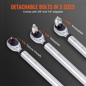 digital torque wrench, 1/2" drive electronic torque wrench, torque wrench kit 25 250ft.lb/34 340n.m torque range accurate to ±2%, 3 mode adjustable torque wrench set with led buzzer calibration