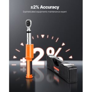 digital torque wrench, 3/8 inch drive, 0 99.57 lbf ft / 0 135 n.m, 72 tooth, ±2% high accuracy electronic torque wrench with preset value, buzzer and led notification, for automotive motorcycle