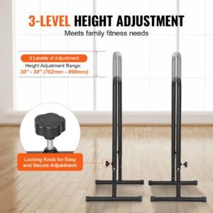 dip bars, 440 lbs capacity, heave duty dip stand station with adjustable height, fitness workout dip bar station stabilizer parallette push up stand, parallel bars for strength training home gym