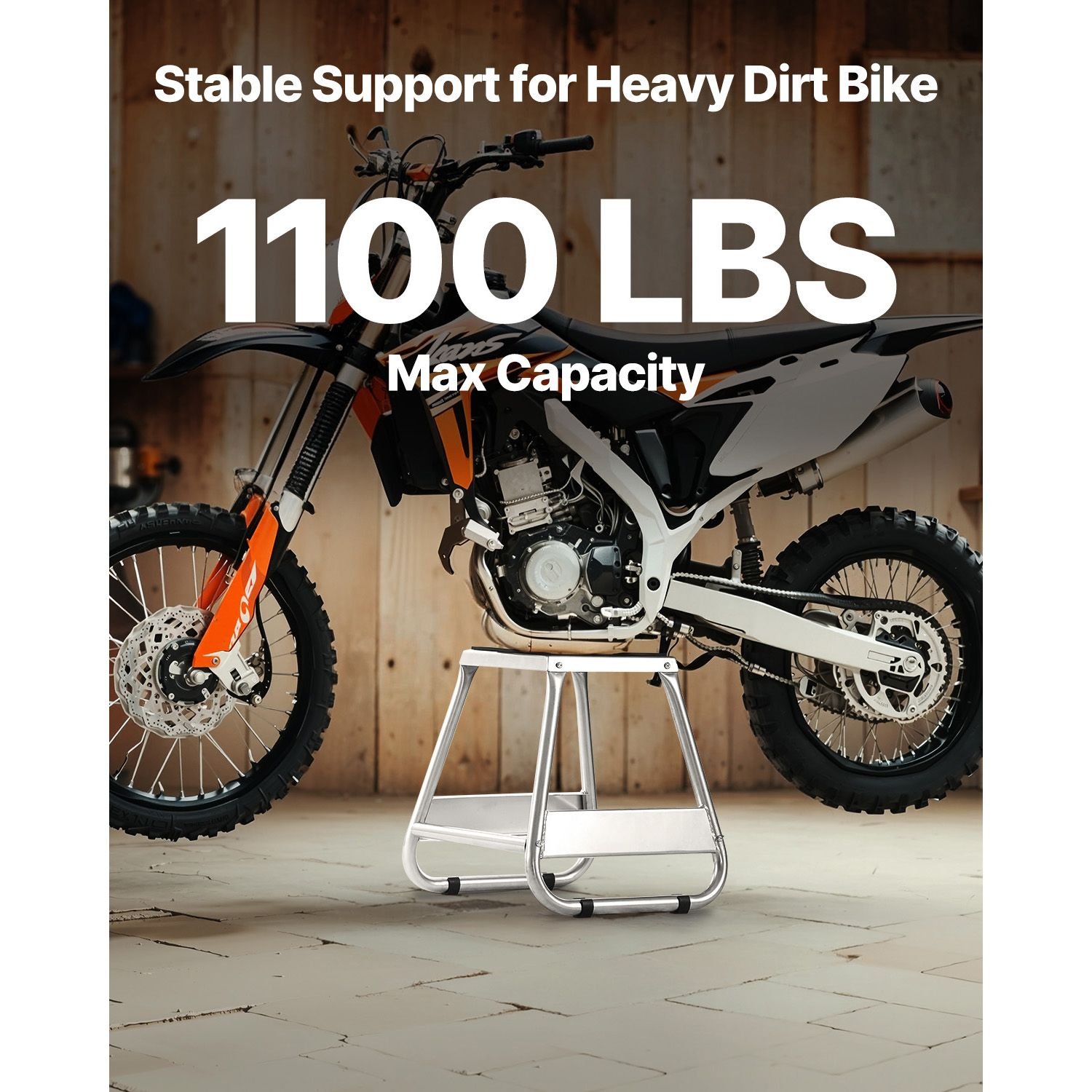 dirt bike stand, 1100 lbs load capacity dirtbike pit stand, universal non slip off road steel heavy duty dirtbike maintenance lift, moto box stand for motorcycle & powersports maintainence