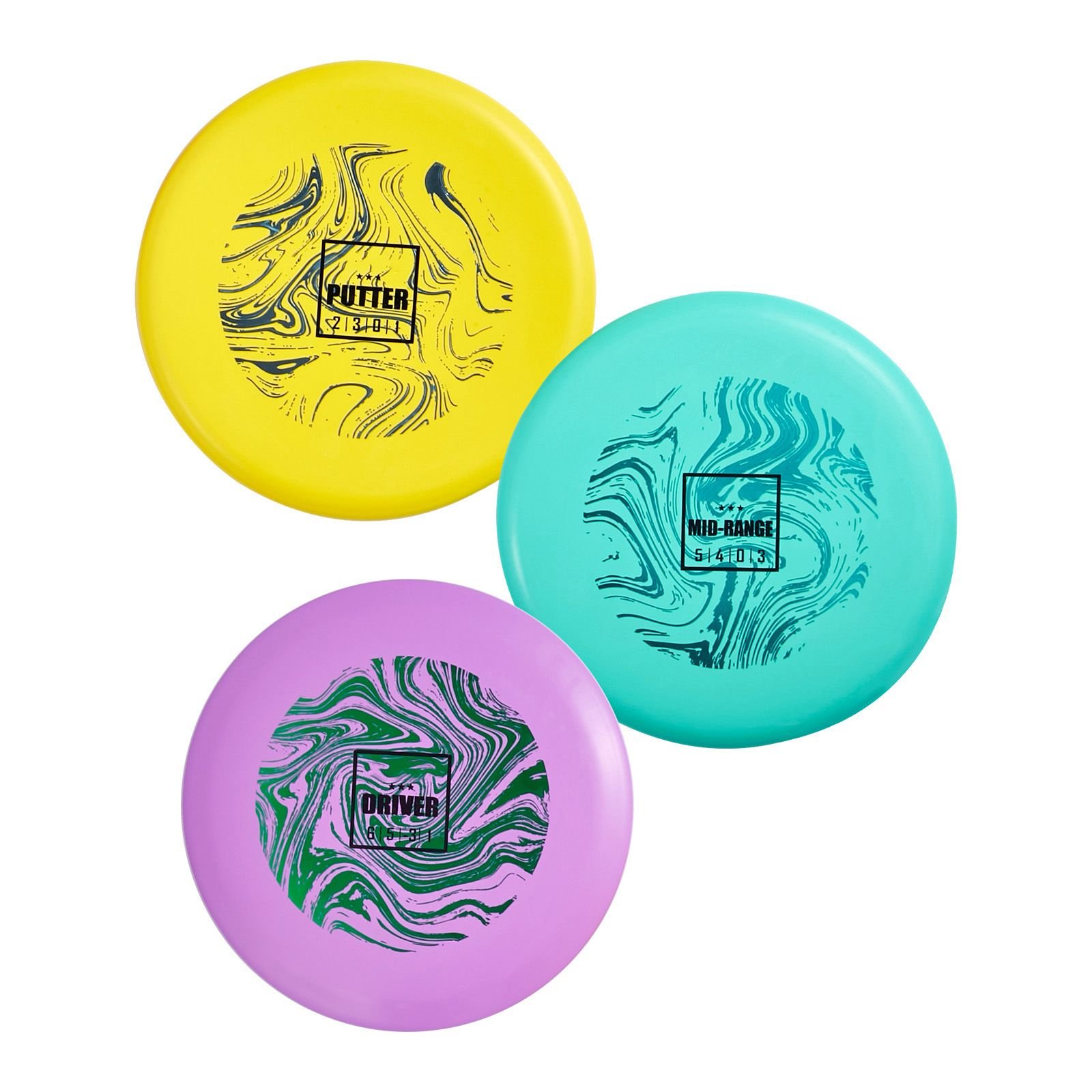 disc golf set, 3 pack disc golf starter set, beginners flying discs for full body strength training, with putter, mid range, driver, pdga approved, for outdoor backyard, lawn, beach, and park