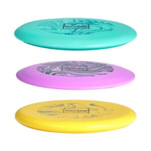 disc golf set, 3 pack disc golf starter set, beginners flying discs for full body strength training, with putter, mid range, driver, pdga approved, for outdoor backyard, lawn, beach, and park