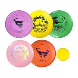 disc golf set, 5 pcs beginners flying discs, disc golf starter set for full body strength training, with putter, mid range, driver, mini marker, pdga approved for outdoor backyard, lawn, beach