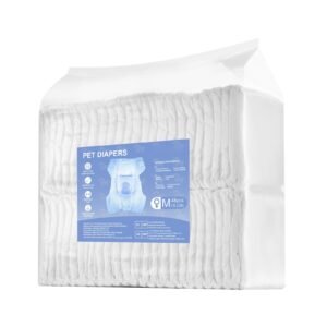 disposable dog diapers, super absorbent female dog diapers, 360° leak proof female doggy pet diaper with wetness indicator for heat period, training, incontinence m, 144 count (2 packs of 72)