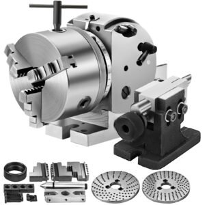dividing head bs 0 5inch 3 jaw chuck dividing head set precision semi universal dividing head for milling machine rotary table tailstock milling set (5 inch chuck)