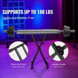 dj table stand, (32" 43") x 18" portable dj laptop and controller stand, lightweight dj desk dj booth adjustable height dj stand, foldable double x keyboard stand & tabletop, audio mixer stand