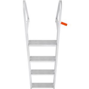Dock Ladder, Removable 4 Steps, 350 lbs Load Capacity, Aluminum Alloy Pontoon Boat Ladder with 4'' Wide Step & Nonslip Mat, Easy to Install for Ship/Lake/Pool/Marine Boarding