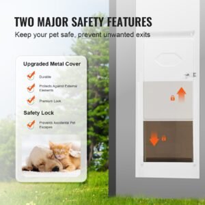 dog door for sliding glass door, 75 7/8" 80 11/16" adjustable height doggy door for sliding doors, aluminum frame tempered glass pet door with hinge structure flap and lock for large sized dogs