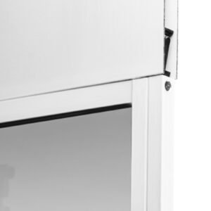dog door for sliding glass door, 75 7/8" 80 11/16" adjustable height doggy door for sliding doors, aluminum frame tempered glass pet door with hinge structure flap and lock for medium sized dogs