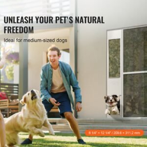 dog door for sliding glass door, 75 7/8" 80 11/16" adjustable height doggy door for sliding doors, aluminum frame tempered glass pet door with hinge structure flap and lock for small sized dogs