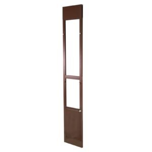 Dog Door for Sliding Glass Door, 75 7/8 to 80 11/16 in Adjustable Height, Aluminum Alloy Frame with Rotating Hinges, Lock Design, 10 1/4 x 16 1/4 in Flap, Sliding Glass Pet Door for Renters