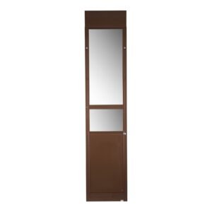 dog door for sliding glass door, 75 7/8 to 80 11/16 in adjustable height, aluminum alloy frame with rotating hinges, lock design, 13 5/8 x 23 5/8 in flap, sliding glass pet door for renters