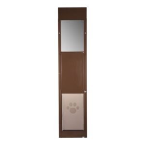 dog door for sliding glass door, 75 7/8 to 80 11/16 in adjustable height, aluminum alloy frame with rotating hinges, lock design, 13 5/8 x 23 5/8 in flap, sliding glass pet door for renters