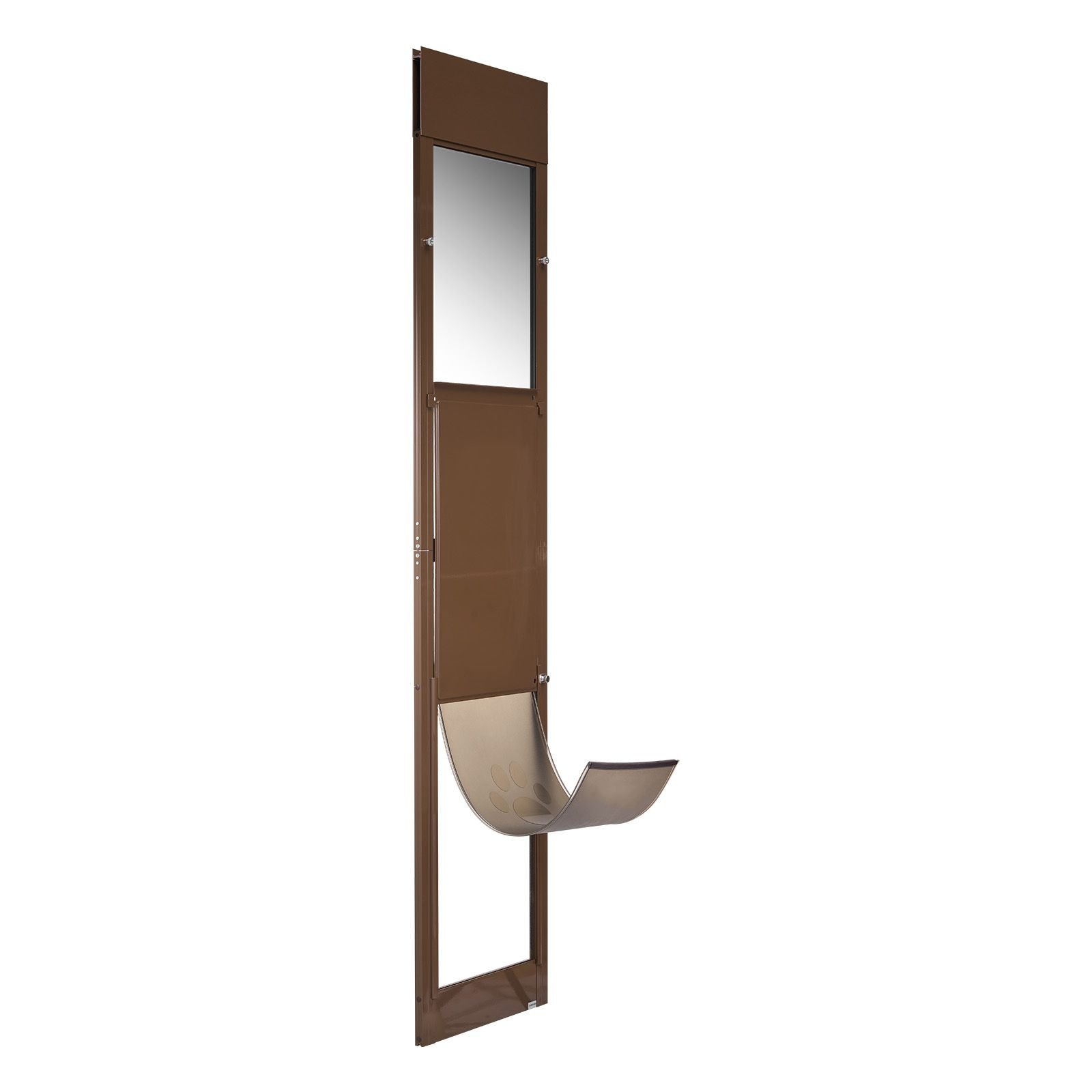 dog door for sliding glass door, 75 7/8 to 80 11/16 in adjustable height, aluminum alloy frame with rotating hinges, lock design, 13 5/8 x 23 5/8 in flap, sliding glass pet door for renters