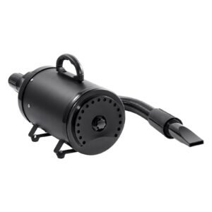 dog dryer, 2000w/2.7hp dog blow dryer, pet grooming dryer with adjustable speed and temperature control, pet hair dryer with 4 nozzles and extendable hose, black