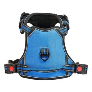 dog harness for large dogs, no pull adjustable dog vest pet harness, with 5ft leash, handle, metal rings, buckles, reflective stitching 600d oxford fabric, for training, walking, and hiking