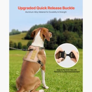 Dog Harness for Large Dogs, No Pull Tactical Dog Harness Adjustable Pet Vest, with Handle, Metal Rings, Buckles, Reflective Stitching Nylon Oxford Fabric, for Training, Walking, and Hiking