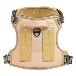 dog harness for large dogs, no pull tactical dog harness adjustable pet vest, with handle, metal rings, buckles, reflective stitching nylon oxford fabric, for training, walking, and hiking