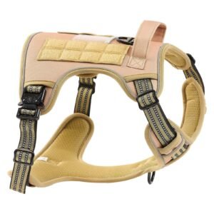 dog harness for large dogs, no pull tactical dog harness adjustable pet vest, with handle, metal rings, buckles, reflective stitching nylon oxford fabric, for training, walking, and hiking
