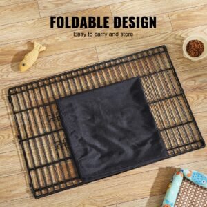 dog playpen, 4 pcs 24 x 36 in panels foldable metal pet exercise pen, dog fence indoor and outdoor pen with door and 600d oxford fabric bottom pad, for dogs, cats and other small animals