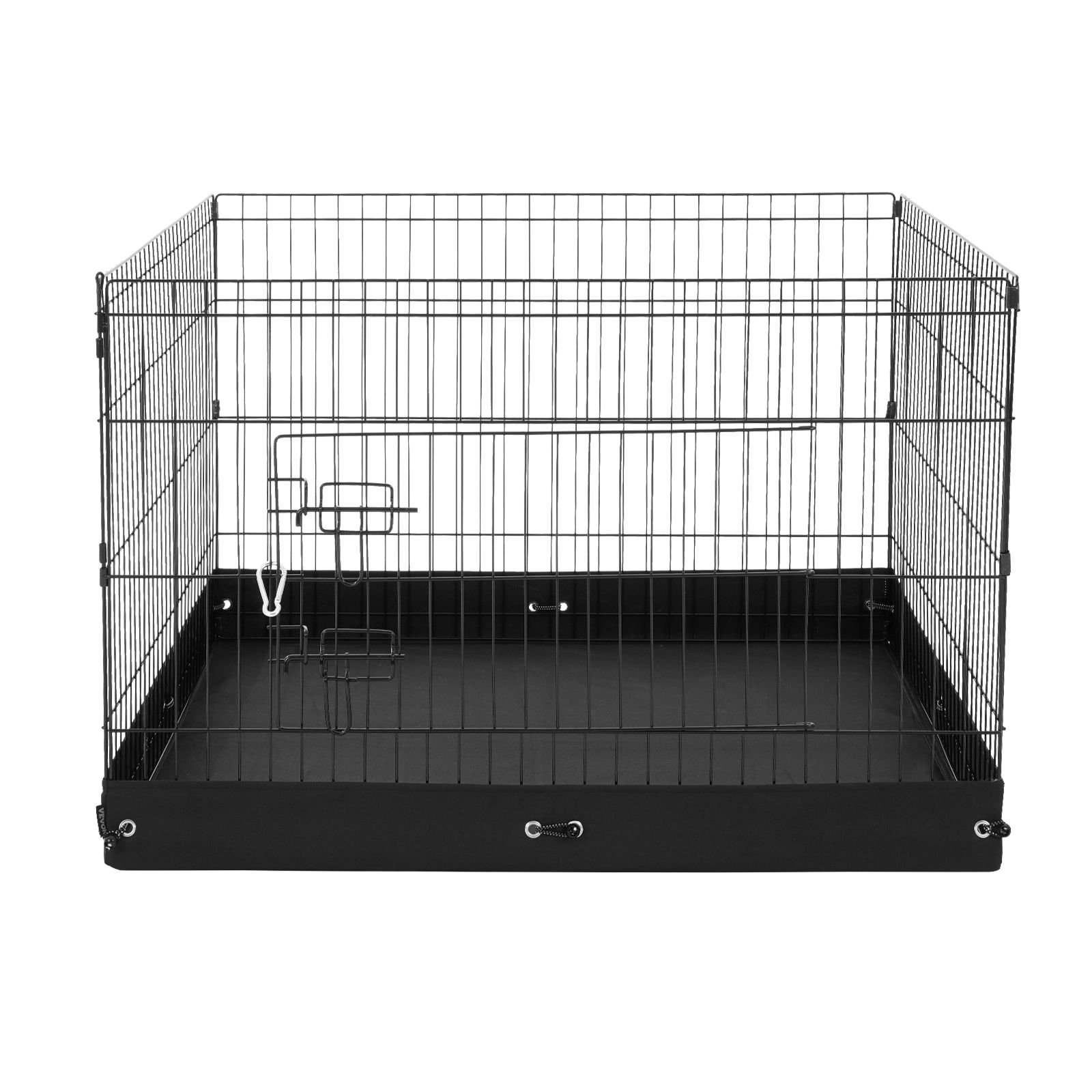 dog playpen, 4 pcs 24 x 36 in panels foldable metal pet exercise pen, dog fence indoor and outdoor pen with door and 600d oxford fabric bottom pad, for dogs, cats and other small animals