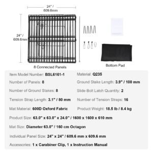 dog playpen, 8 panels foldable metal dog exercise pen with bottom pad, 24" h pet fence puppy crate kennel with ground stakes, indoor outdoor dog pen for small medium pets, for camping, yard