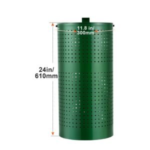 dog poop trash can with 50 liner bags, 11.5 gallons outdoor dog waste bin with lid & liner clip for pet waste station, dog waste disposal container for garden backyard park