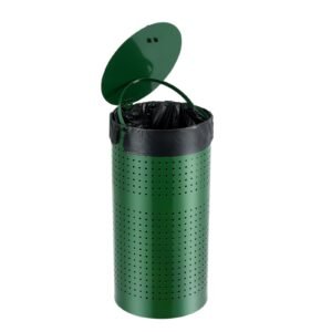 dog poop trash can with 50 liner bags, 11.5 gallons outdoor dog waste bin with lid & liner clip for pet waste station, dog waste disposal container for garden backyard park