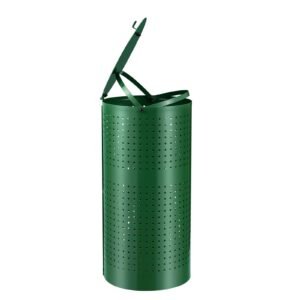 dog poop trash can with 50 liner bags, 11.5 gallons outdoor dog waste bin with lid & liner clip for pet waste station, dog waste disposal container for garden backyard park