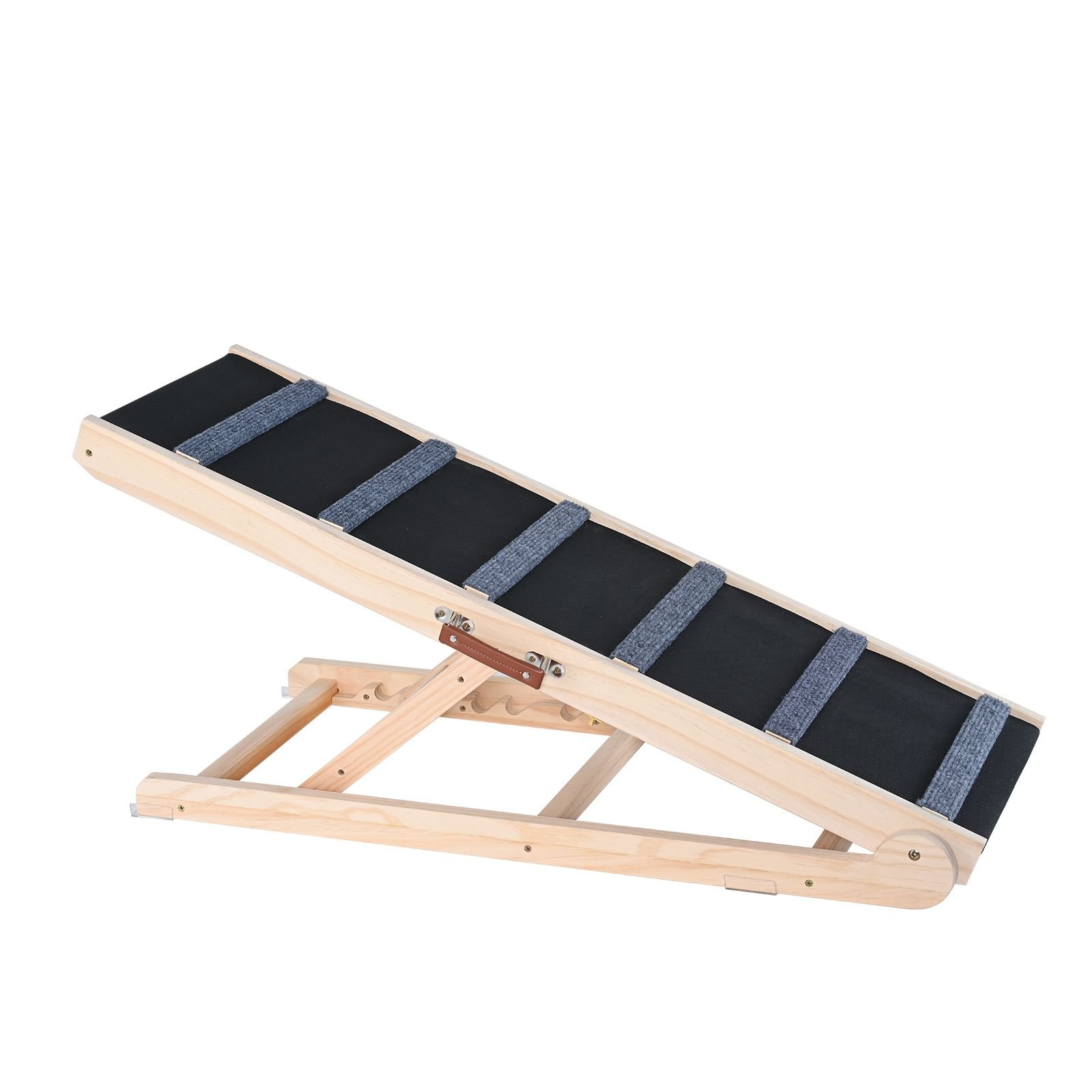 dog ramp, folding pet ramp for bed, adjustable dog ramp for small, large, old dogs & cats, wooden pet ramp with 41.3" long ramp, adjustable from 13.77" to 25.59", suitable for couch, sofa, car