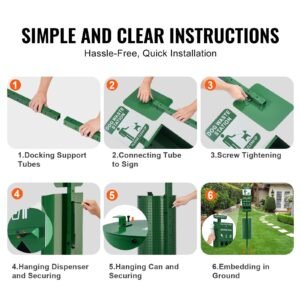 dog waste station with hand wash bottle, commercial dog poop station, 11.5 gallons pet waste bin with 50 can liners, bag dispenser & 600 waste bags, outdoor dog waste disposal system