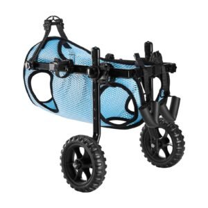 dog wheelchair for back legs, adjustable 2 wheels pet wheelchair, lightweight dog cart with shock absorbing wheels, mobility support wheel chair for disabled injured dogs up to 33lbs, medium