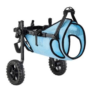 dog wheelchair for back legs, adjustable 2 wheels pet wheelchair, lightweight dog cart with shock absorbing wheels, mobility support wheel chair for disabled injured dogs up to 33lbs, medium