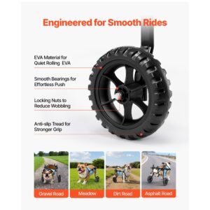 dog wheelchair for back legs, adjustable 2 wheels pet wheelchair, lightweight dog cart with shock absorbing wheels, mobility support wheel chair for disabled injured dogs up to 33lbs, medium