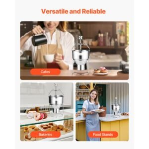 donut depositor, large capacity manual donuts dropper, 304 stainless steel commercial batter dispenser, 6 thicknesses adjustment doughnut hopper with stand, for restaurant cafe bakery kitchen