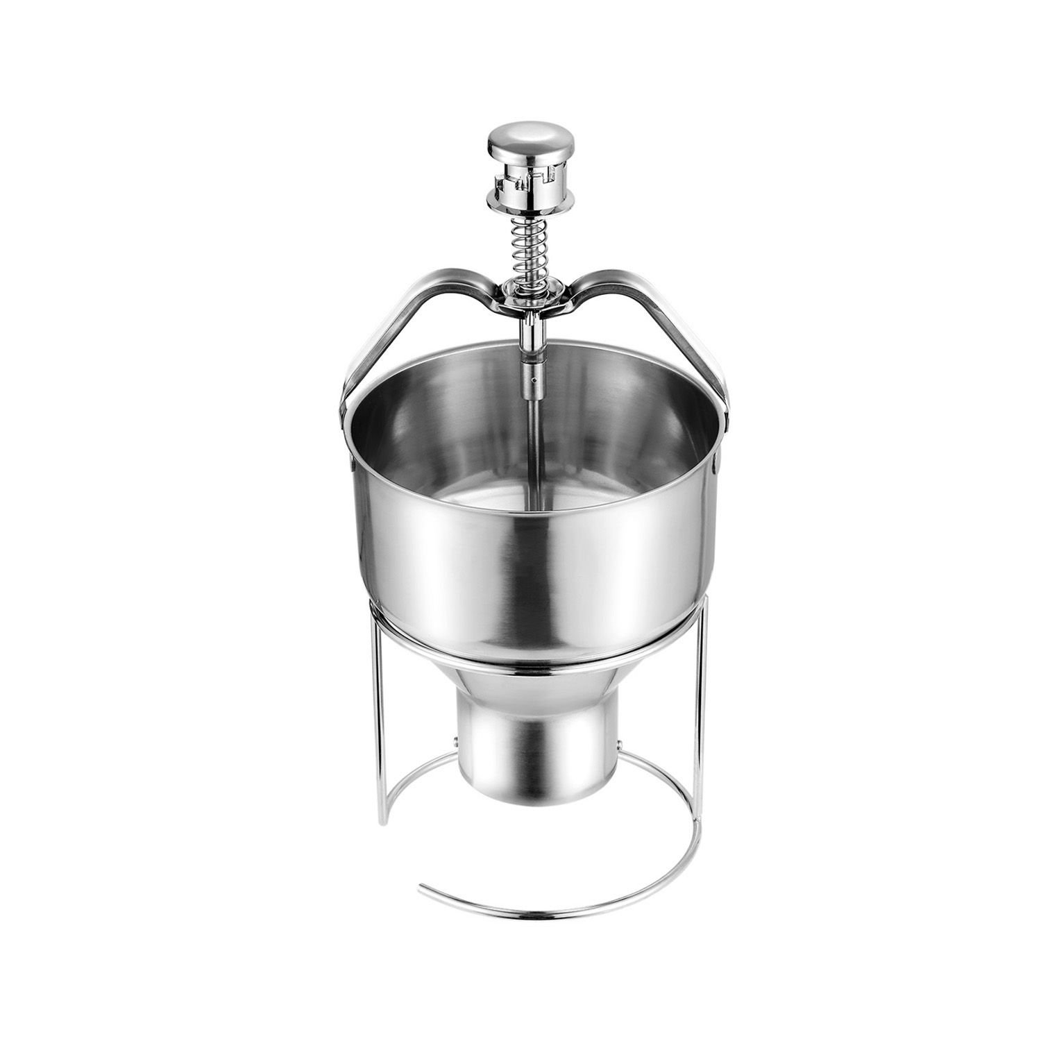 donut depositor, large capacity manual donuts dropper, 304 stainless steel commercial batter dispenser, 6 thicknesses adjustment doughnut hopper with stand, for restaurant cafe bakery kitchen