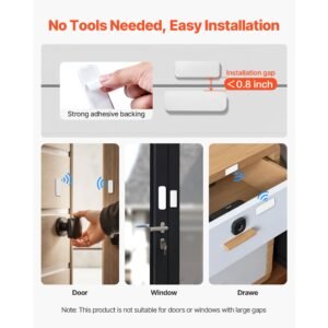 door chime, dc 12v, wireless door open contact sensor alarm chime with 656 ft range, 58 chimes & 5 adjustable volume, doors ringer alert for business, store, home, office when entering