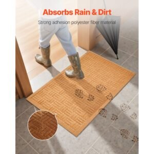 door mat, 29.53 x 17.72 inch, front door mat outside entrance with non slip rubber backing, dirt resistant & absorbent, easy to clean, low profile doormat for for entryway, patio, porch, beige