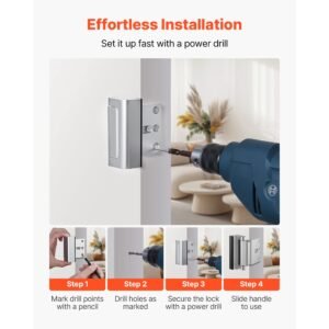 door reinforcement lock, 2 pack home security door lock, with 3 inch stop withstand 800 lbs of force, with 8 screws, for inward opening, aluminum alloy, add extra high security to your home