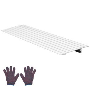 door threshold ramp, 1 inch rise, aluminum alloy threshold ramp rated 800 lbs load capacity, handicap ramps for home steps for wheelchair, scooters, power chairs, walkers, bicycle, tricycle